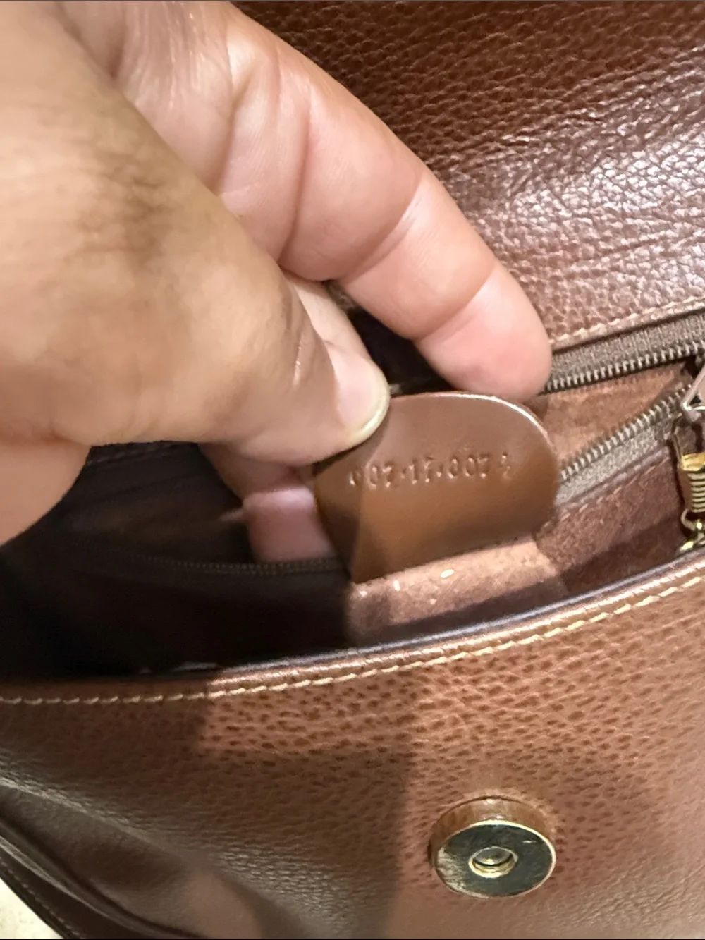 Gucci Brown Pebbled Leather Saddle Crossbody Bag - Picture 11 of 16